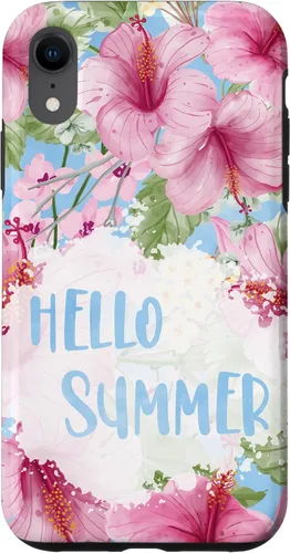 Vista 8 de Funda para iPhone 15 Hello Summer Sign Decor Summer Tropical Hibiscus Flowers Case