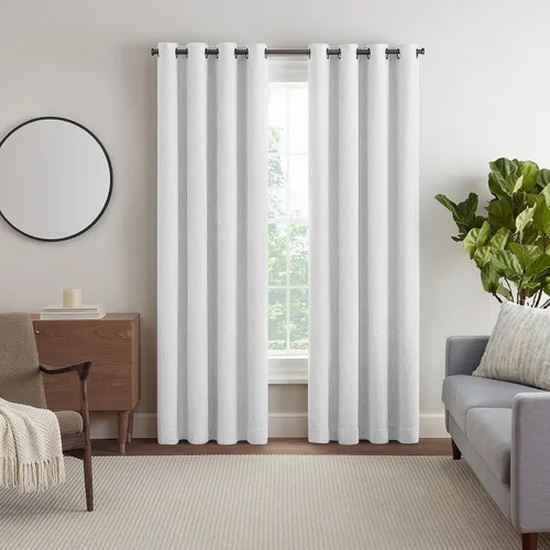 Vista 12 de Eclipse Décor Quinn - Cortina opaca 100 % sólida, con textura, absolutamente cero para privacidad, perfecta como cortinas de sala de estar