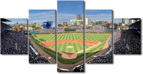 Vista 44 de Arte para pared, lienzo para estadio deportivo, arte para pared, diseño de campo de Wrigley en Chicago, pinturas de Chicago, impresiones sobre
