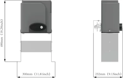 Vista 4 de Kit de operador de puerta automática deslizante con 2 controles remotos, puertas deslizantes de hasta 1200 libras y motor de puerta accionado por