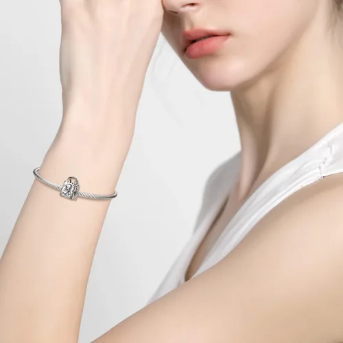 Vista 4 de Encanto para bolso de compras para mujer, plata de ley S925, para pulseras Pandora