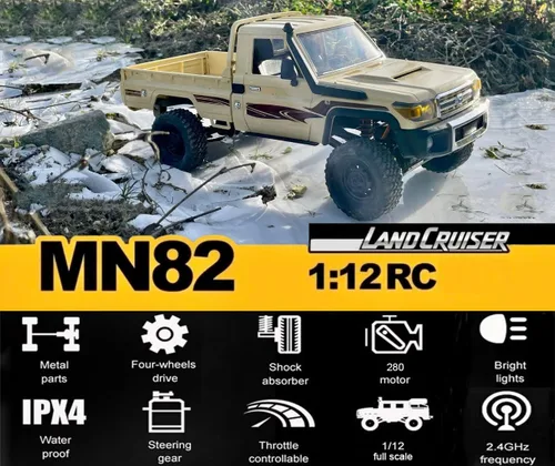 Vista 2 de WPLDEWAN RC Rock Crawler 4x4 RC Truck MN82 Toyota LC79 Camión teledirigido