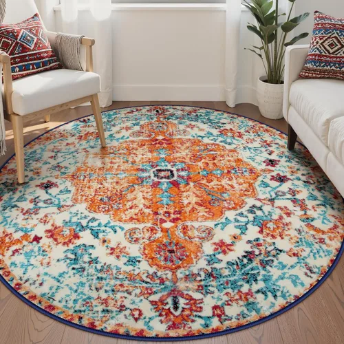 Vista 59 de Lahome Alfombra Floral Bohemio Medaillon - 2x3 Pequeña Alfombra de Baño Rosa Caliente, Alfombra de Cocina, Lavable a Máquina, Antideslizante, Suave