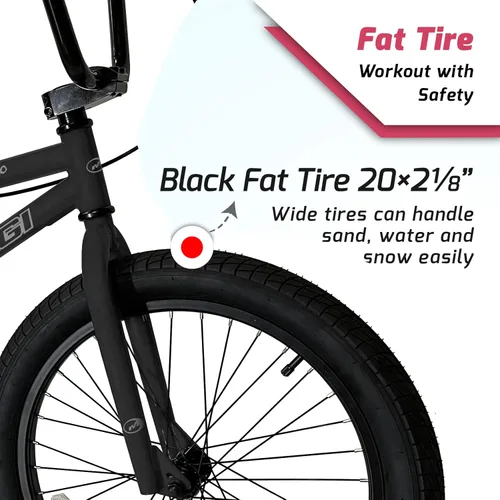 Vista 4 de MICARGI MBX Hi-Ten - Bicicleta para principiantes de estilo libre con marco de acero de 20 pulgadas para niños o adultos, de 5 pies a 6 pies y 2