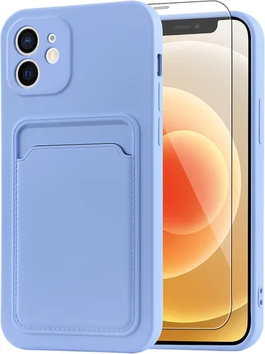 Vista 60 de MZELQ Compatible con iPhone 11 Funda TPU Soporte para Tarjetas Cubierta de Billetera, Protección de Cámara + Protector de Pantalla Funda Suave