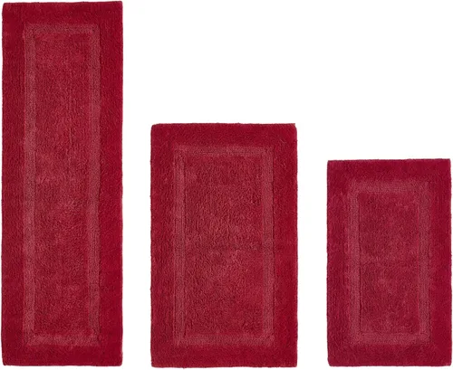 Vista 468 de Better Trends - Juego de 2 alfombras de baño 100% algodón, extra suaves, con borlas, de 17" x 24", alfombra de baño superabsorbente y reversible