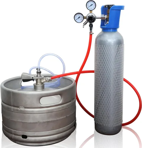 Vista 7 de PERA Kit de conversión de cerveza de un solo grifo, kit de Kegerator de montaje en puerta con regulador de CO2 CGA320, acoplador de barril Sankey D