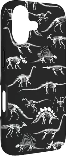 Vista 3 de Funda para iPhone 17 con diseño de huesos de dinosaurio fosilizado con animales prehistóricos