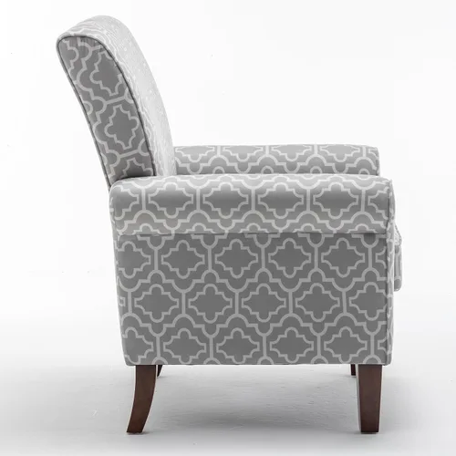 Vista 3 de Container Furniture Direct Sillón clásico con marco de madera de abedul y cómodos reposabrazos enrollados, sillones para sala de estar, dormitorio