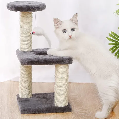 Vista 6 de Rascador de gato con marco de escalada para gatos, juguete para gato, cuerda de sisal, árbol de gato, gatito, parque infantil, muebles para mascotas