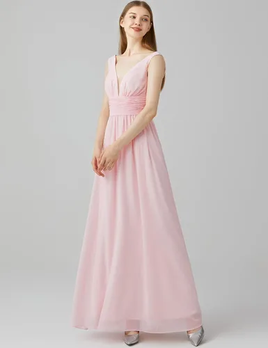 Vista 3 de Maisfeal Vestido de noche sin mangas con cuello en V doble para mujer