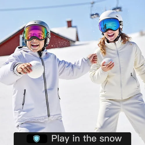 Vista 6 de Gafas de esquí para niños, gafas de esquí de nieve para niños, jóvenes, adolescentes, niños y niñas de 5 a 14 años