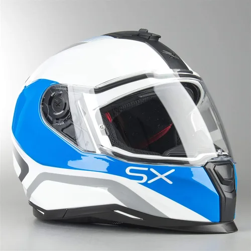 Vista 2 de NEXX SX.100 Popup Blanco Azul Casco Moto