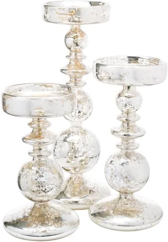 Vista 7 de Richland Candelabro de pilar de cristal de mercurio único acanalado 8.5