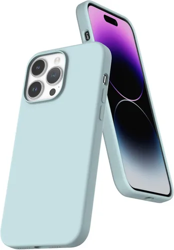 Vista 60 de Funda de silicona líquida compatible con iPhone 12 Pro Max 6.7 pulgadas, funda de gel de protección completa con forro de microfibra, funda