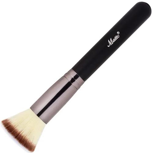 Vista 5 de Matto Flat Kabuki - Brocha de maquillaje con parte superior plana para mezcla de base líquida, crema mineral en polvo, 1 unidad