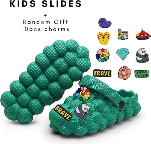 Vista 2 de LEPHYON Sandalias de burbujas para niños Zapatos de pelota de golf Zuecos Gargen para niñas Pantuflas divertidas para niños, cómodas