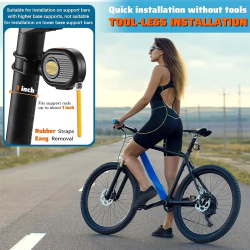 Vista 8 de Luz trasera LED para bicicleta, luz de ciclismo de meteoritos - Múltiples modos, recargable por USB, impermeable, adecuada para la mayoría de postes