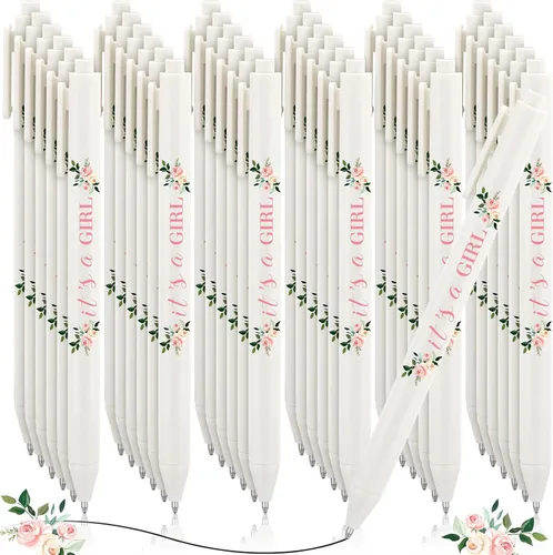 Vista 8 de Ireer 36 piezas de regalos de baby shower con bolígrafos "A Little Cutie" para invitados, juegos, regalos neutros para revelación de género, premios