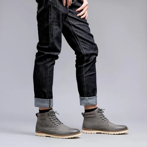 Vista 2 de Vostey - Botas de senderismo para hombre, de estilo casual, resistentes al agua, tipo chukka
