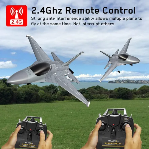 Vista 7 de Avión RC de 4 canales RC Avión 2.4Ghz RC Jet listo para volar F-16 Fighter Falcon Avión de control remoto para adultos con sistema estabilizador