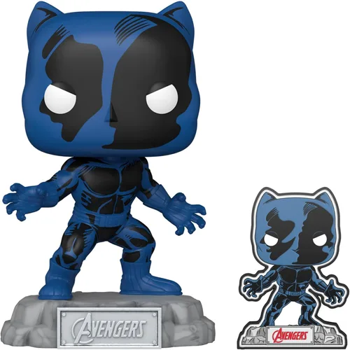 Vista 2 de Funko Pop! Marvel: Cómic de Pantera Negra con Pin Esmalte - Exclusivo de Amazon