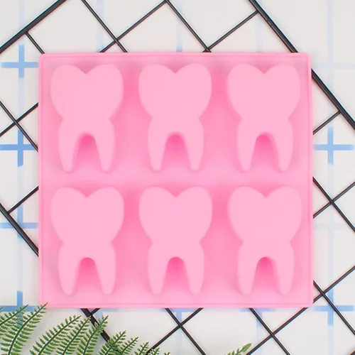 Vista 7 de Molde de silicona para dientes con forma de dientes, bandeja para cubitos de hielo, molde de chocolate, molde para dulces, mini molde para jabón