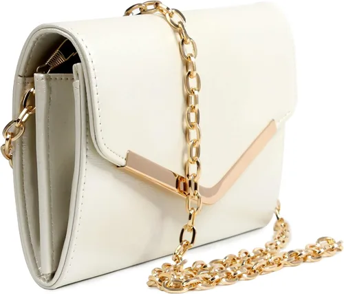 Vista 3 de Bolso de mano de noche para mujer, bolso de sobre con cadena desmontable