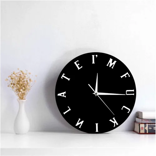 Vista 9 de The Geeky Days I'm F #*kin Reloj de pared tardío Reloj maduro Sweary Moods Expresión Nueva concepción del tiempo, el reloj de pared perfecto