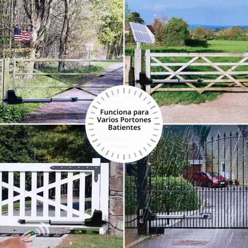 Vista 7 de TOPENS AT6131S - Abridor de puerta de oscilación única solar, de servicio medio, motor de puerta automático para puertas de oscilación única