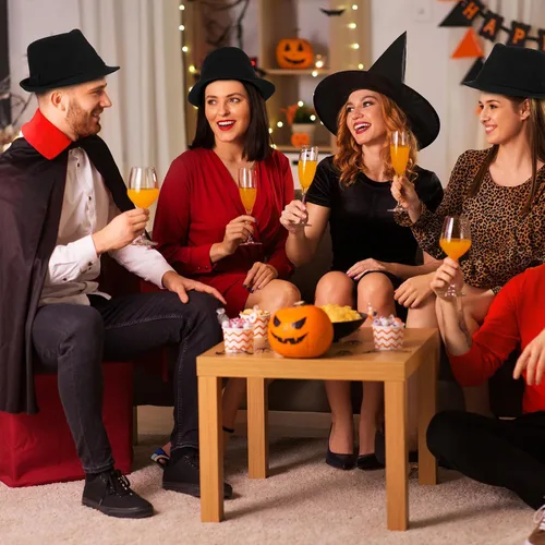 Vista 6 de SATINIOR 6 sombreros de gángster de fieltro para hombres, sombreros de caballero, sombreros de disfraz de Navidad para adultos, sombrero de fiesta