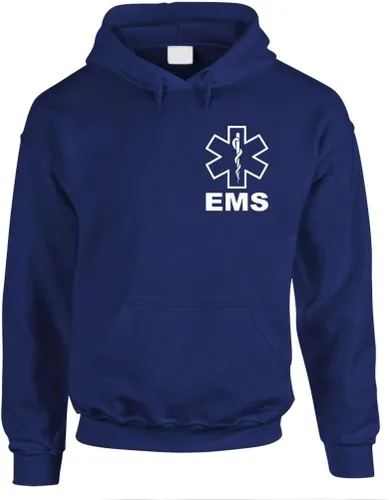 Vista 2 de v2 EMS - servicios médicos de emergencia - Sudadera con capucha para hombre Azul marino