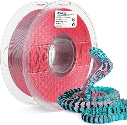 Vista 24 de AMOLEN Filamento PLA de Seda para Impresora 3D, Filamento PLA Kingfisher Rainbow Multicolor Brillante 1.75mm, Filamento de Impresión 3D PLA