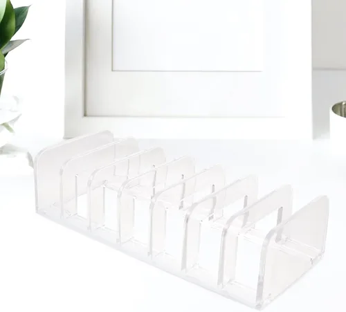 Vista 5 de VALICLUD Transparent Divided Makeup Pallet Organizer with Slots Cosmetic Storage Container for Eyeshadow Lipstick and Makeup Accessories Compact