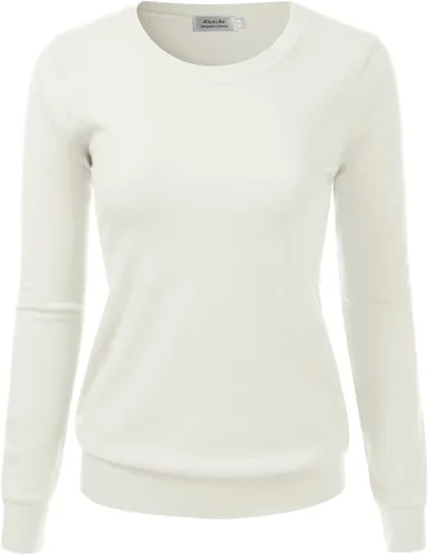 Vista 28 de Suéter Pullover de Punto Suave Premium para Mujer con Cuello Redondo y Manga Larga (S-XXL)