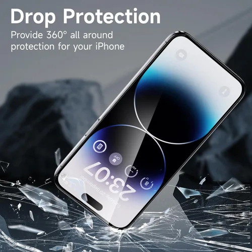 Vista 4 de Protector de pantalla 6 en 1 para iPhone 15 Pro Max, paquete de 2 protectores de pantalla trasera para 15 Pro Max con 2 protectores de lente