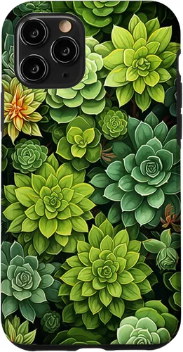 Vista 29 de Succulent Plant Botanical Green Floral Pattern Flower Cactus Case for iPhone 17