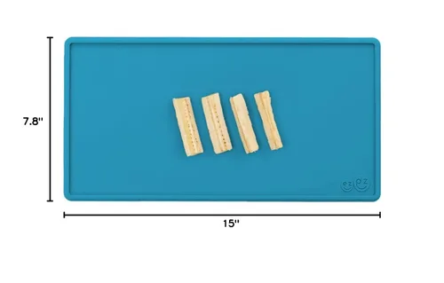 Vista 8 de ezpz Mantel individual pequeño (azul) – 6 meses + – Antideslizante, 100% silicona individual para bebés y niños pequeños – Se adapta a la mayoría