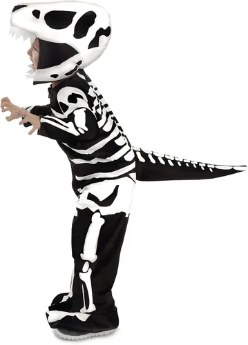 Vista 2 de Disfraz de fósil de Tiranosaurio Rex para niño, L, Negro