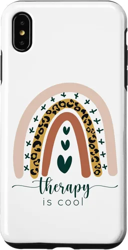 Vista 7 de iPhone 15 Therapy is Cool Mental Health Awareness Rainbow Leopard Cute Case