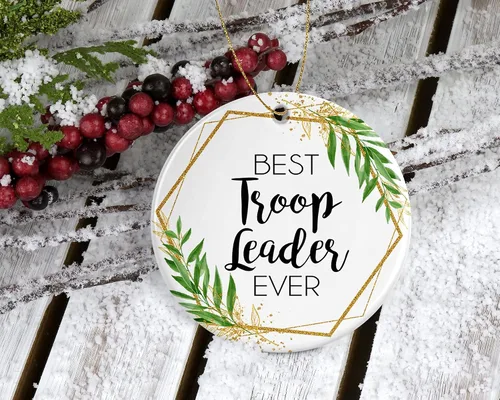 Vista 2 de Adorno de Navidad para líder de tropas, regalo de Navidad para líder de tropa, el mejor líder de tropas del mundo, el mejor líder de tropas de todos