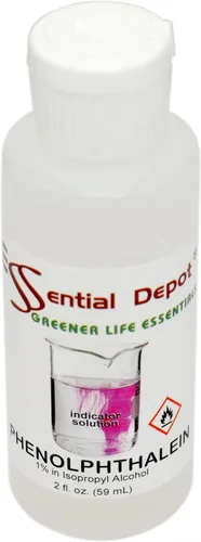Vista 2 de Botella de fenolftaleína de 2 onzas (2.0 fl oz), 1% en alcohol (isopropilo/etanol), solución indicadora, utilizada en valoraciones ácidas y básicas