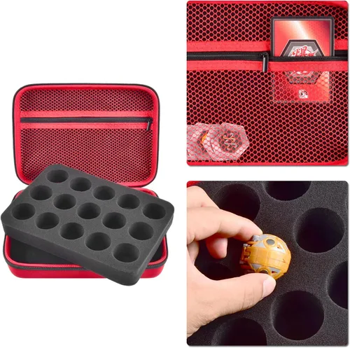 Vista 3 de Estuche organizador de juguetes compatible con figuras de Bakugan, BakuCores y Armored Alliance, Geogan Rising Battle figura de acción