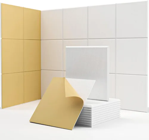 Vista 12 de Paneles acústicos cuadrados para paredes, paneles absorbentes de sonido para paredes, techos, puertas, paquete de 12 de 12 x 12 x 0.4 pulgadas