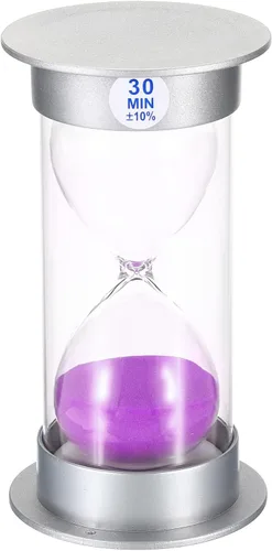 Vista 6 de PATIKIL Temporizador de arena de 30 minutos, reloj de arena con cubierta de plástico, vidrio de arena para juegos, cocina, recuerdos de fiesta, Azul