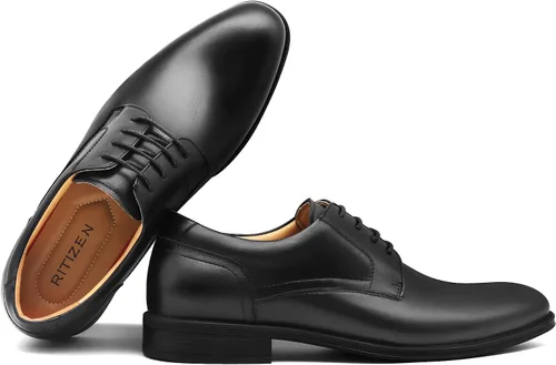 Vista 4 de RITIZEN Zapatos de vestir clásicos Oxford con cordones para hombre