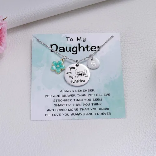Vista 6 de MIXJOY Collar y tarjeta de felicitación con texto en inglés "You are My Sunshine", regalo de Navidad para niñas pequeñas, sobrina, hija, nieta