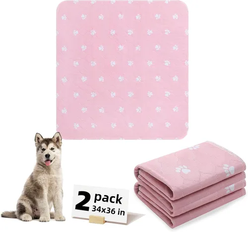 Vista 14 de PUPTECK Almohadillas lavables para orina para perros – Almohadillas impermeables reutilizables de entrenamiento para cachorros – Tapete de parto
