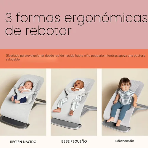 Vista 5 de Ergobaby Evolve Hamaca 3 en 1, Asiento Hamaca para Bebé Ajustable de Múltiples Posiciones, Se Adapta de Recién Nacido a Niño Pequeño, Carbón