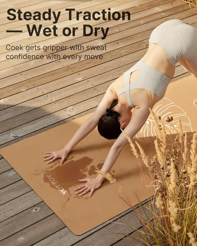 Vista 3 de YOTTOY Esterilla de Yoga, Esterilla de Yoga Caliente Antideslizante con Diseño Anti-desgarro y Goma Natural Ecológica con Correa y Bolsa